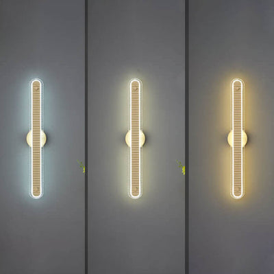 Modern Luxury Long Strip Copper Glass LED Wall Sconce Lamp