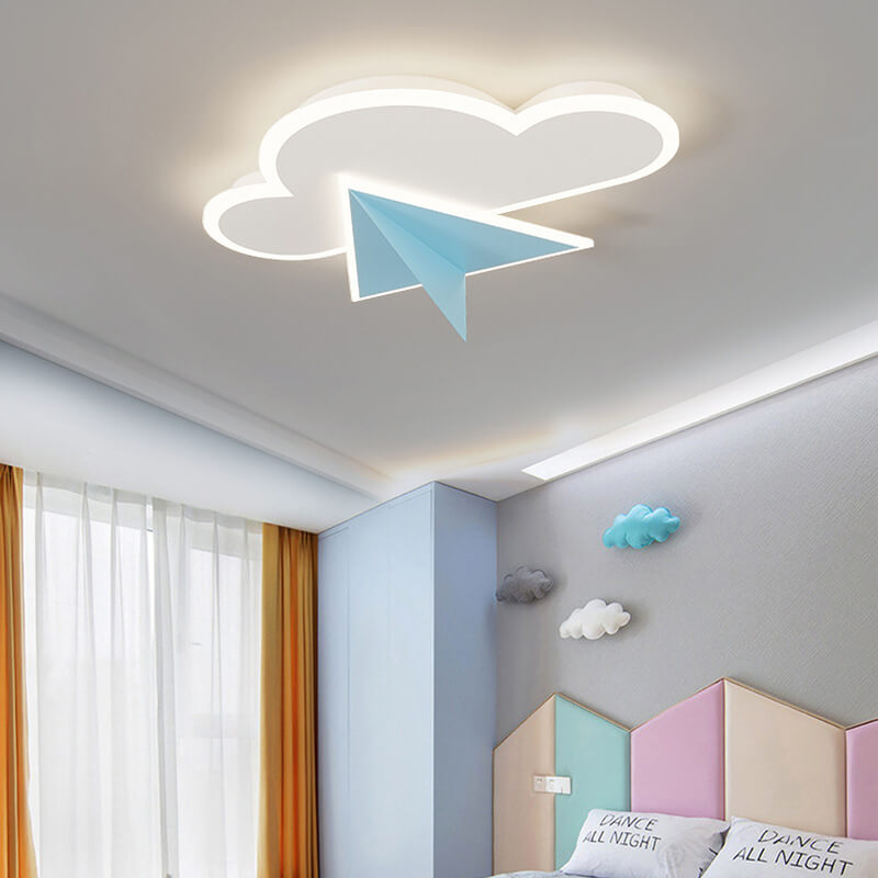 ضوء سقف للأطفال على شكل سحب كرتونية إبداعية مع طائرة LED 