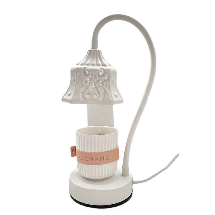 Traditional European Style Hollow Round Design Metal 1-Light Melting Wax Table Lamp