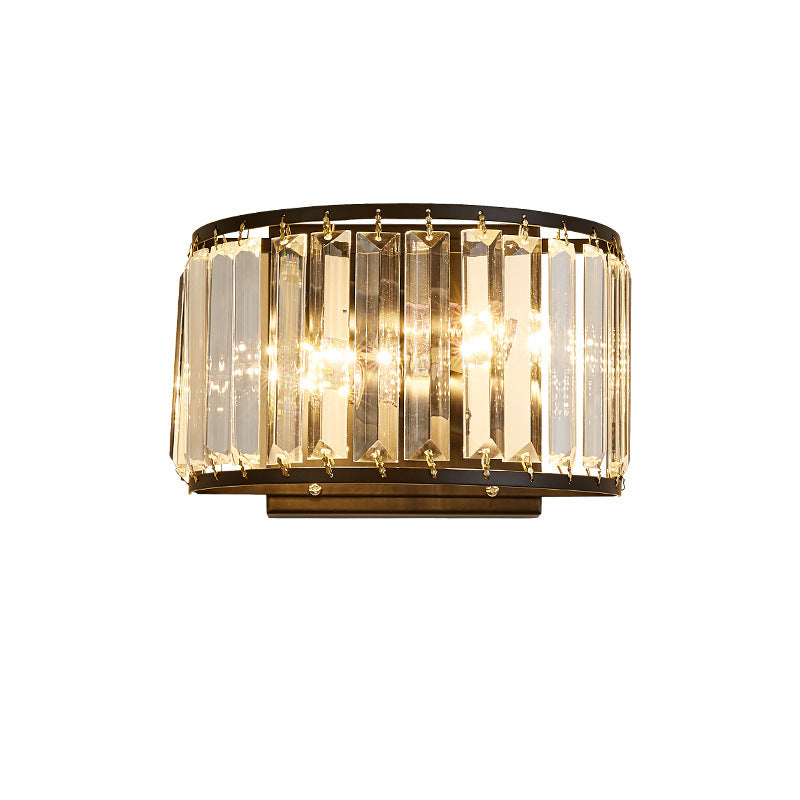 Modern Light Luxury Minimalist Iron Crystal 2-Light Wall Sconce Lamp