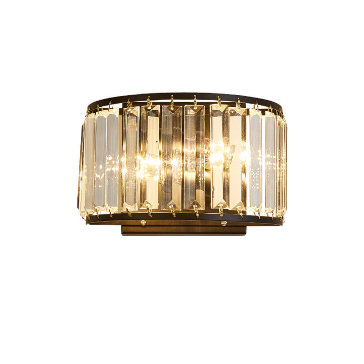 Modern Light Luxury Minimalist Iron Crystal 2-Light Wall Sconce Lamp