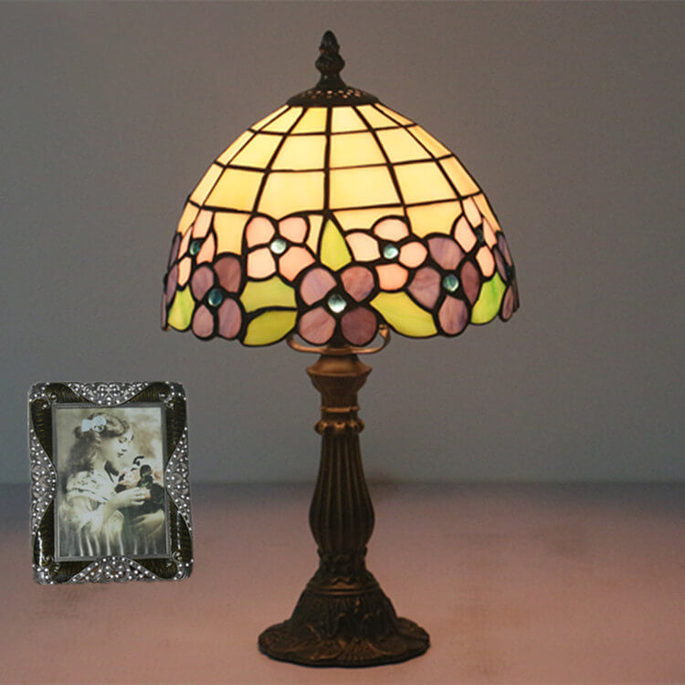 Kreative Retro-Tiffany-Glasschirm-1-Licht-Tischlampe