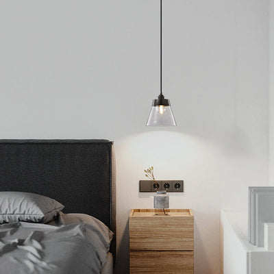 Simple Light Luxury Copper Glass Bell Shade 1-Licht-Pendelleuchte 