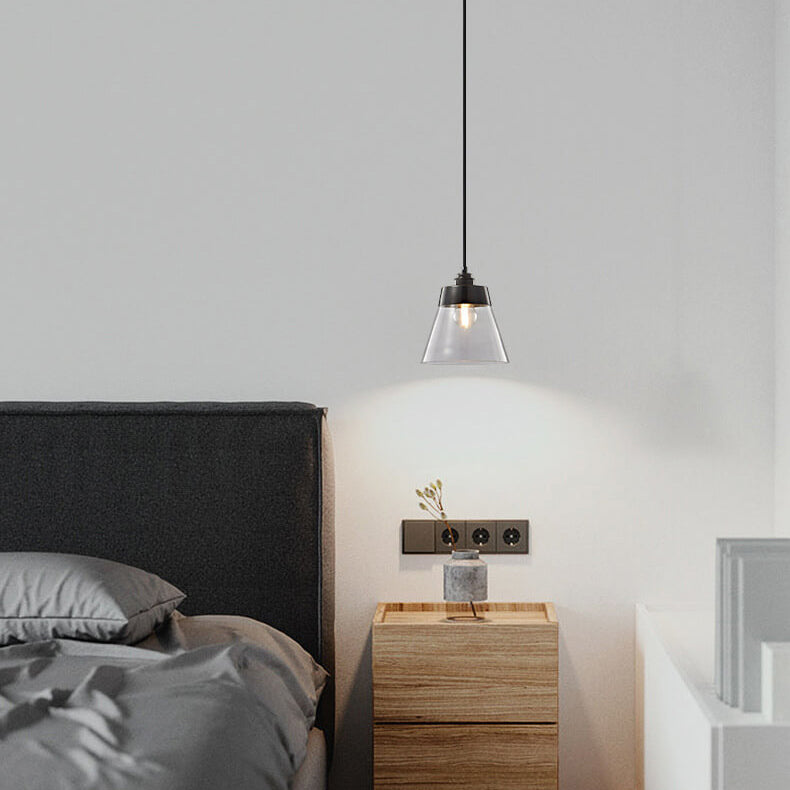 Simple Light Luxury Copper Glass Bell Shade 1-Licht-Pendelleuchte 