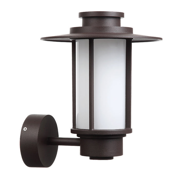 Modern Minimalist Waterproof Coffee Cylinder Lantern 1-Light Patio Landscape Light For Outdoor