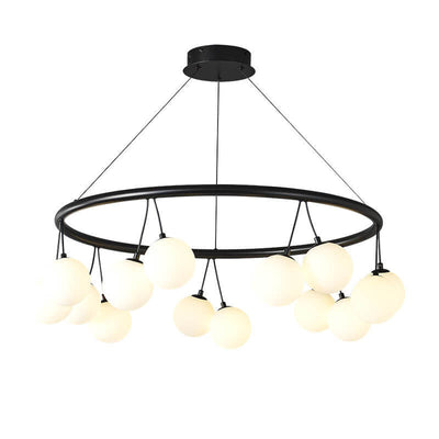 Nordic Modern Cherry Shape Iron Straight Row 8/10/14-Light Island Light Chandelier