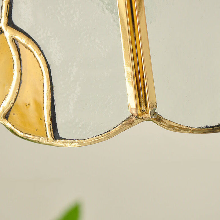 Applique murale vintage à 1 lumière en forme de cône de tulipe en verre teinté fait à la main 