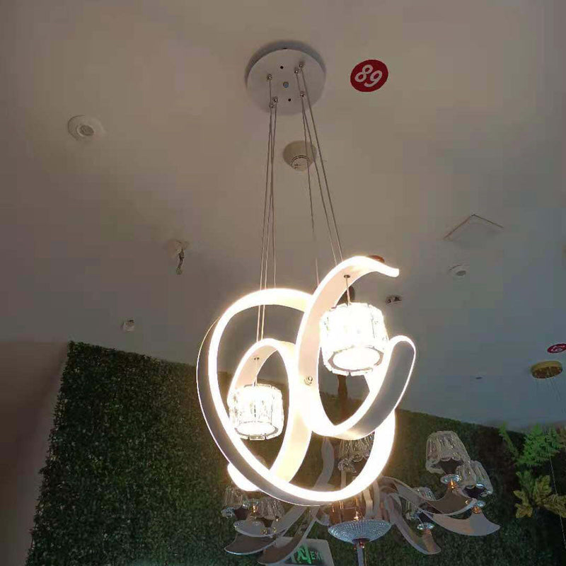 Modern Minimalist Iron Aluminum Circle Ring LED Chandelier