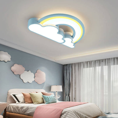 Nordic Cartoon Rainbow Clouds Kids LED Flush Mount Ceiling Light