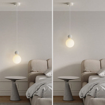 Zeitgenössische nordische PE-Globus-Ball-Eisen-1-Licht-Pendelleuchte für das Schlafzimmer 