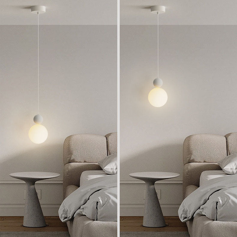 Zeitgenössische nordische PE-Globus-Ball-Eisen-1-Licht-Pendelleuchte für das Schlafzimmer 