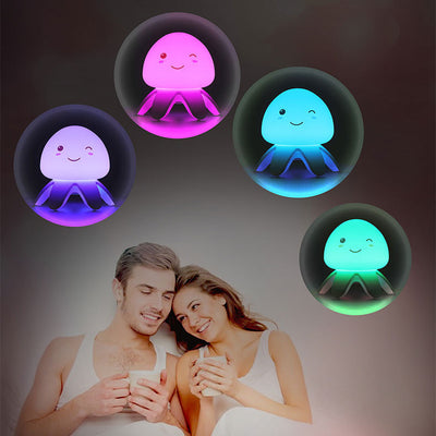 Creative Silicone Jellyfish Music USB Rechargeable Remote Control LED Night Light Table Lamp
