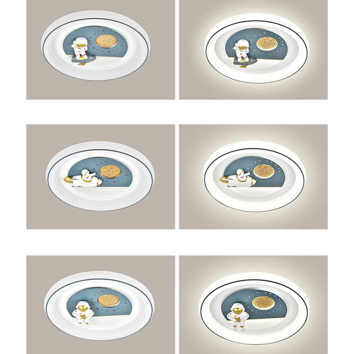 Childlike Eye Protection Cartoon Space Villain LED Flush Mount Light