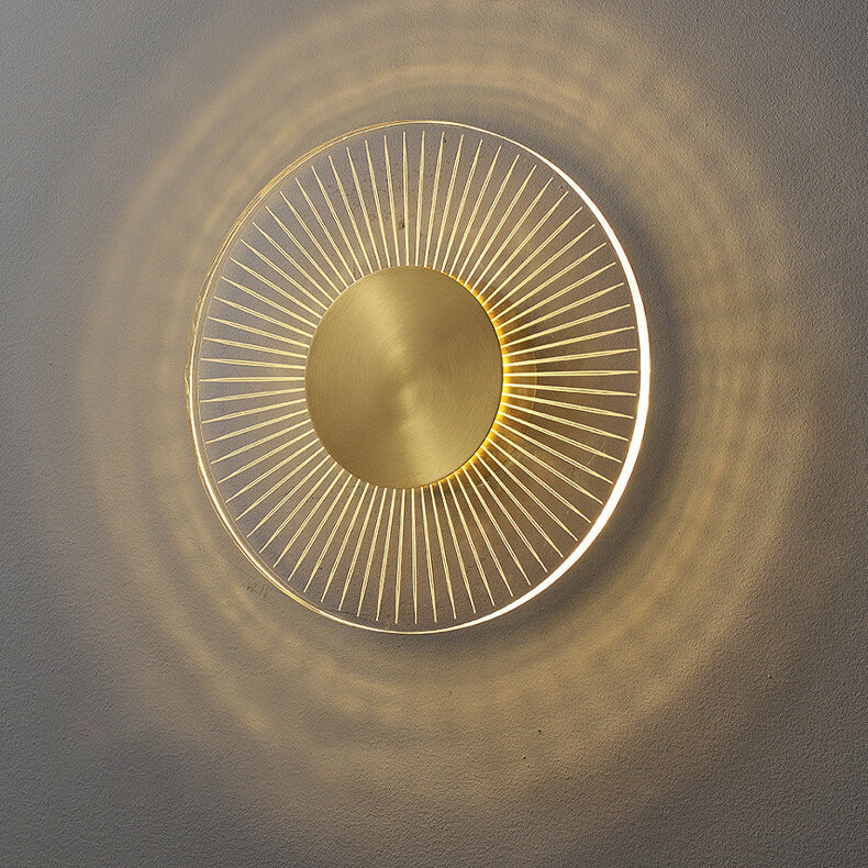 Diseño de Línea Redonda de Cobre Completo Industrial Lámpara Aplique de Pared LED 