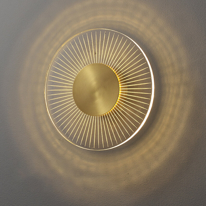 Diseño de Línea Redonda de Cobre Completo Industrial Lámpara Aplique de Pared LED 
