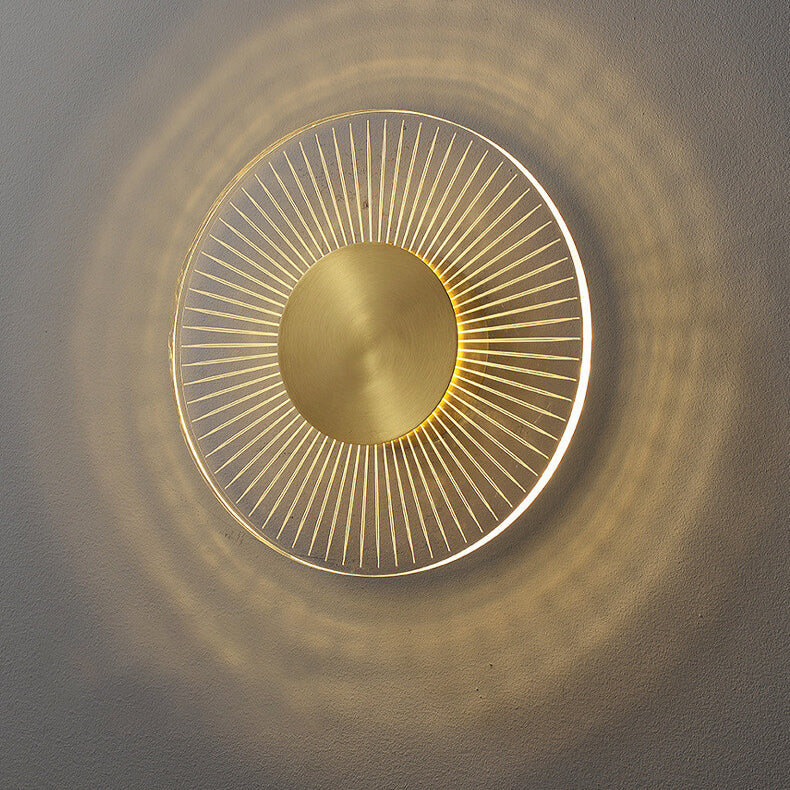 Industrielle LED-Wandleuchte mit rundem Liniendesign aus Vollkupfer 