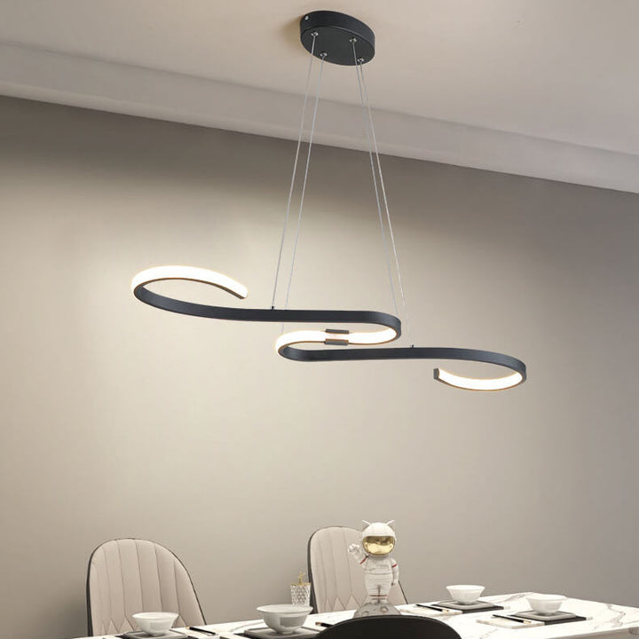 ثريا إضاءة LED من الألومنيوم والسيليكون بخطوط نوردية بسيطة 