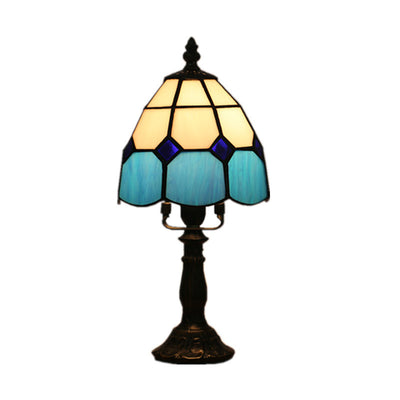 European Style Tiffany Cone Stained Glass 1-Light Table Lamp