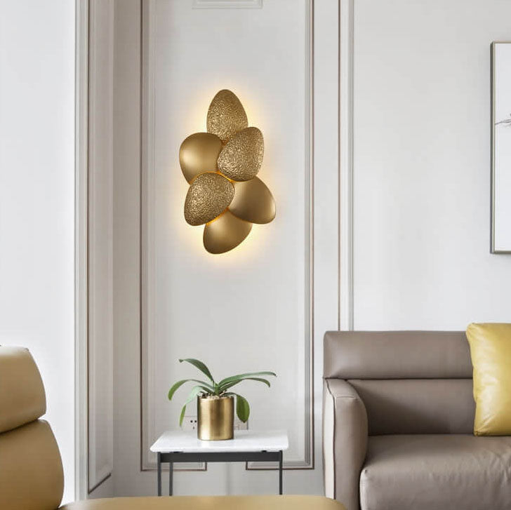 Moderne Luxus Gold Edelstahl Kiesel 3/6 Licht Wandleuchte 