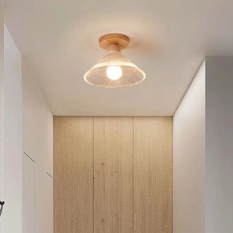 Lustre semi-encastré 1 lumière en verre simple japonais 