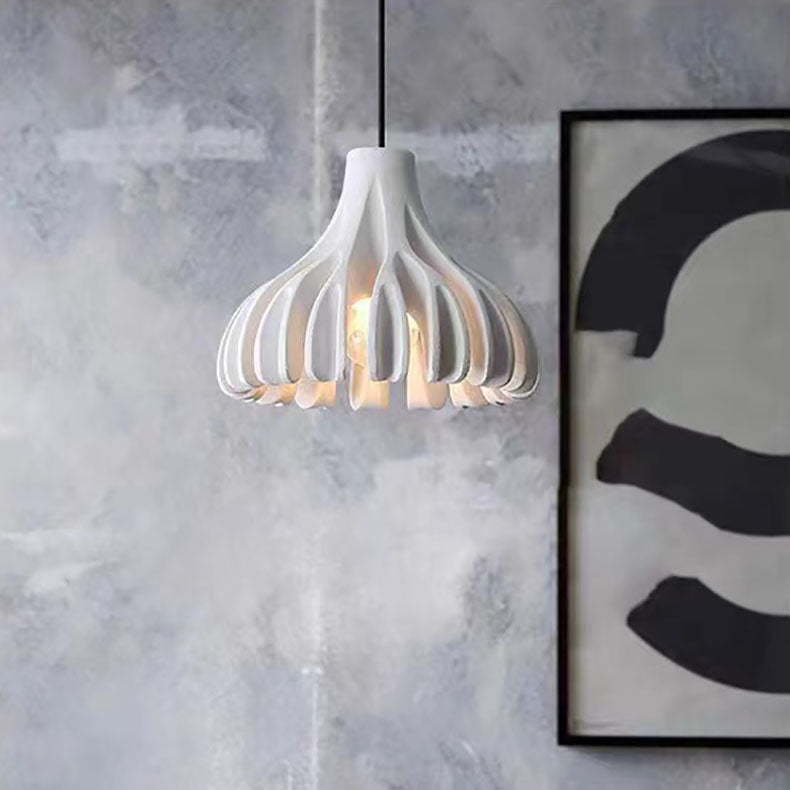 Contemporary Nordic Macaron Coral Resin Shade 1-Light Pendant Light For Dining Room
