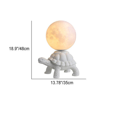 Nordic Creative Turtle Shape Moon Resin 1-Light Table Lamp
