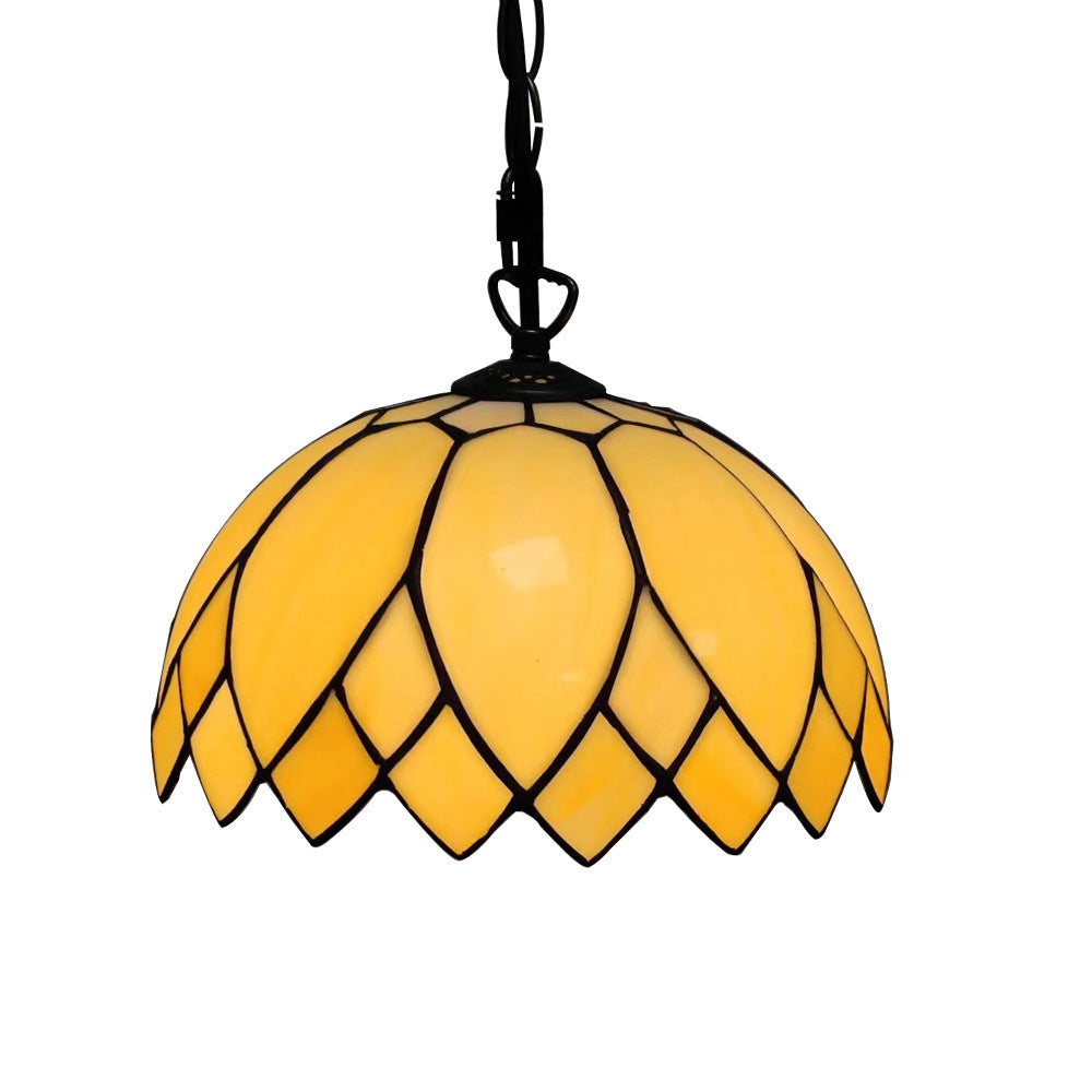 Traditional European Style Milk White Glass Resin Metal Dome 1-Light Pendant Light