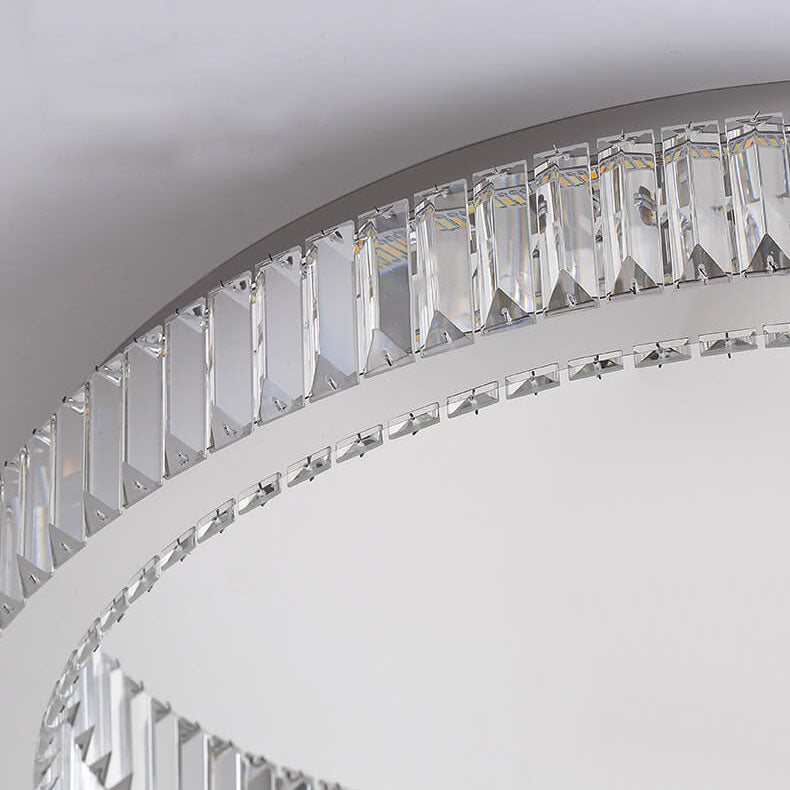 Éclairage de plafond LED en cristal moderne rond à montage affleurant 