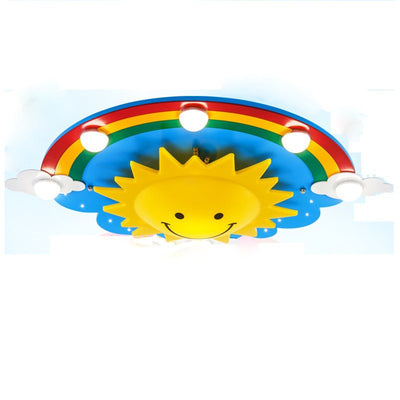 Modern Creative Rainbow Sun Children's LED Flush Mount Lighting