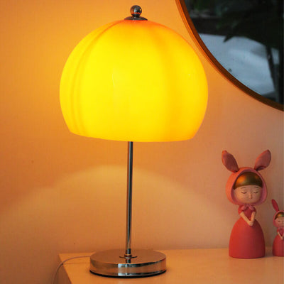 Modern Creative Orange Mushroom Glass Lampshade LED Table Lamp