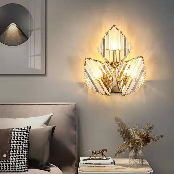 Modernes Licht Luxus Kristall Dreieck Geometrie 1/2/3 Licht Wandleuchte Lampe 