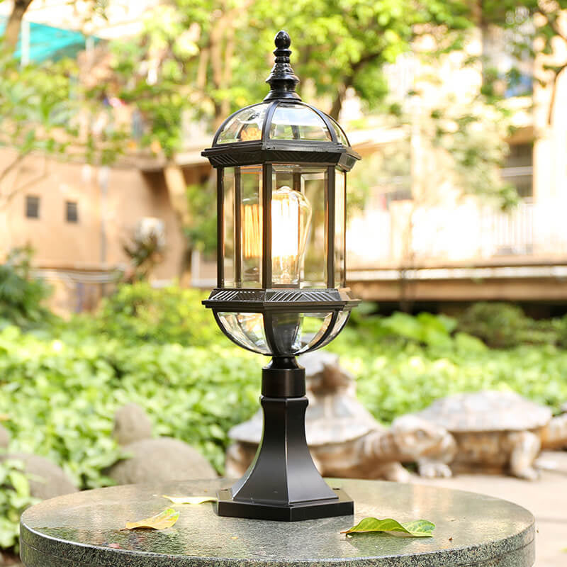 Europäische Vintage-Zaun-Pfostenleuchte Patio Outdoor Wasserdichte Gartenleuchte 