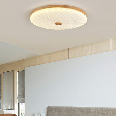 Modern Log Pleated Star Effect Round LED Flush Mount Ceiling Light