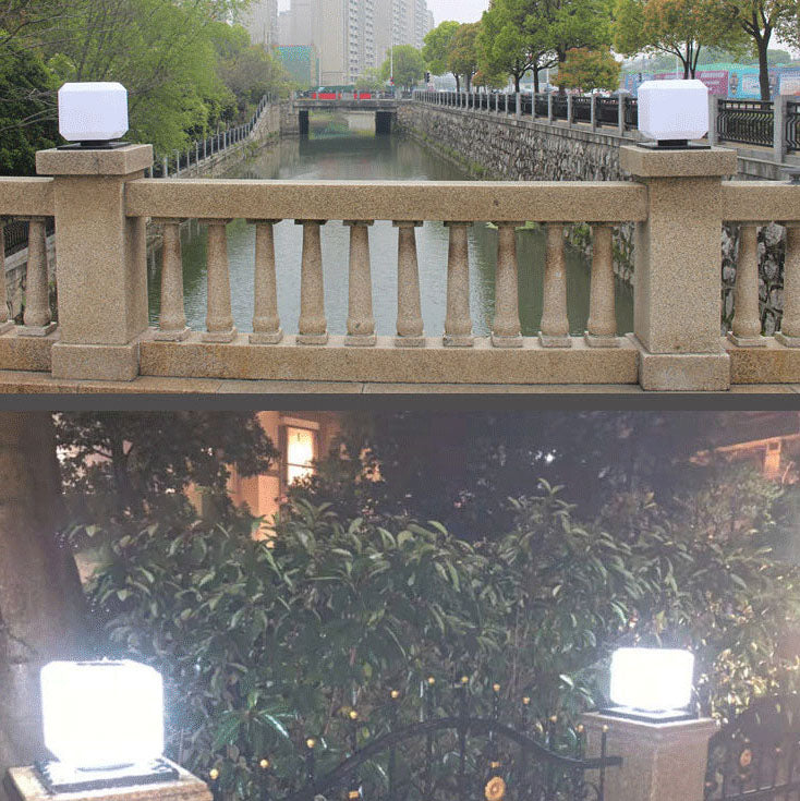 Modernes einfaches Solarquadratisches Pfosten-Kopf-Licht LED im Freien wasserdichtes Garten-Landschaftslicht 