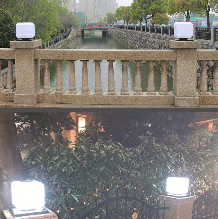 Modernes einfaches Solarquadratisches Pfosten-Kopf-Licht LED im Freien wasserdichtes Garten-Landschaftslicht 