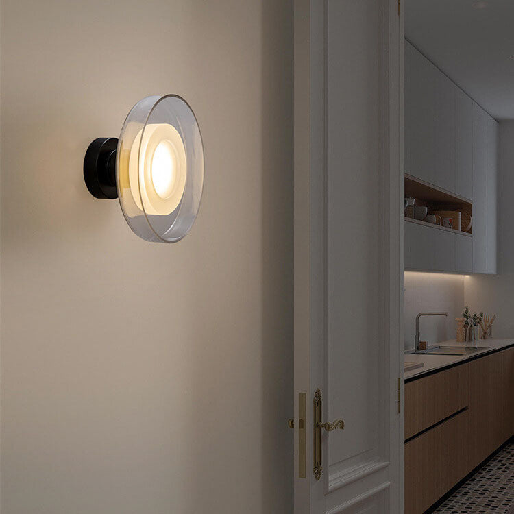 مصباح حائط LED زجاجي دائري بتصميم قديم من الشمال 
