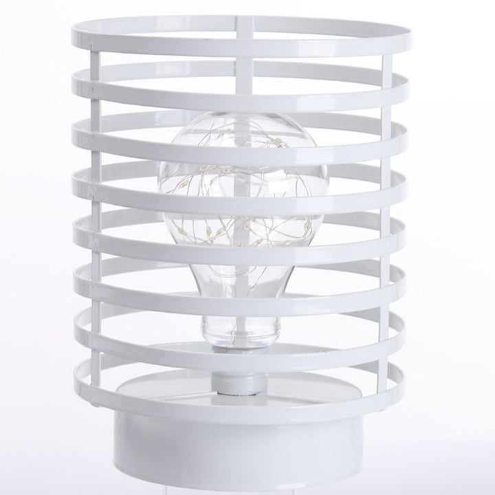 Modern Minimalist Round Column Iron LED Battery Night Light Table Lamp