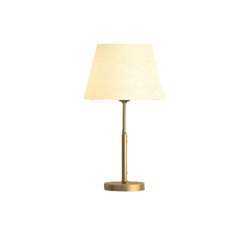 Modern Minimalist Light Luxury All Brass Fabric 1-Light Table Lamp