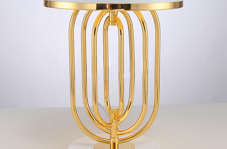 Lampe de table rotative de luxe en métal et aluminium à 2 lumières de lumière moderne 