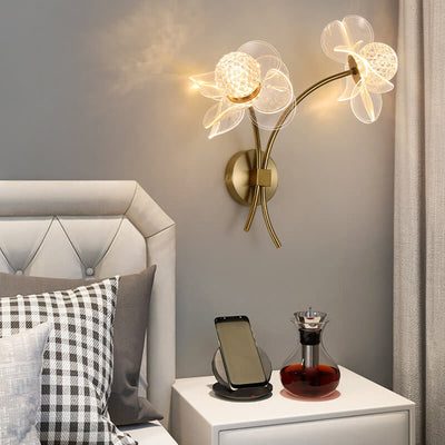 European Creative Lotus Flowers  Acrylic LED Wall Sconce Lamp