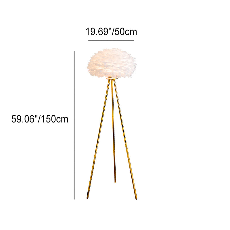 Lampe de sol moderne à globe à 1 lumière Feather 