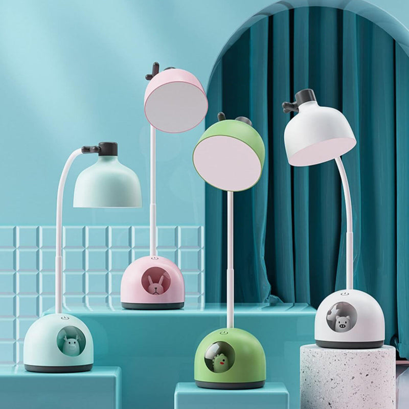 Lampe de bureau LED pour enfants avec chargement USB et dessin animé de poupée créative, soin des yeux pour la lecture 