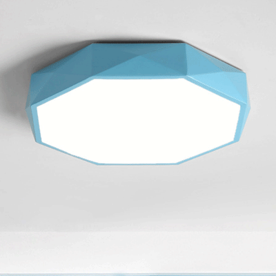 Nordic Macaron Diamond Geometry Iron Acrylic LED Flush Mount Ceiling Light