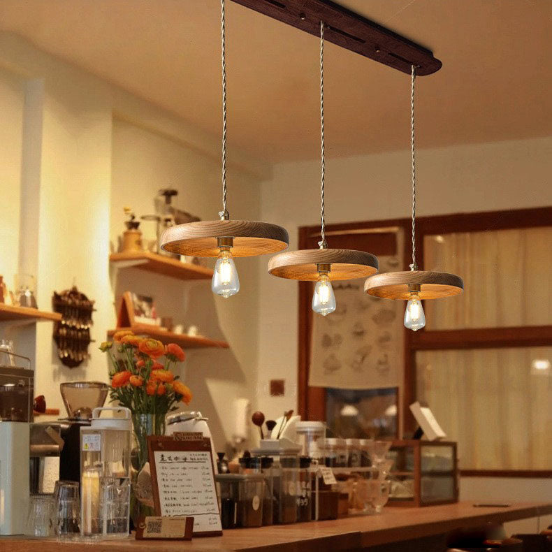 Lampe suspendue à 1 lumière en forme de bûche Wabi-sabi vintage japonaise 