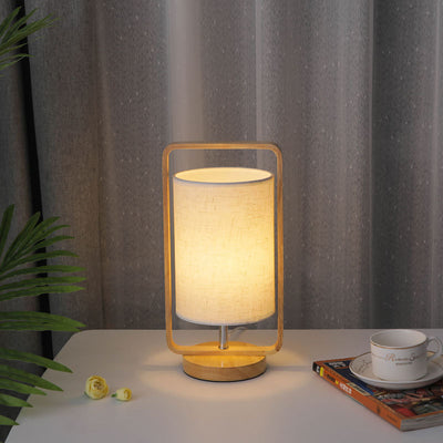 Lampe de table LED portable en bois minimaliste moderne 