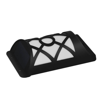 Lampe murale à détecteur LED d'extérieur à demi-colonne à flamme solaire 