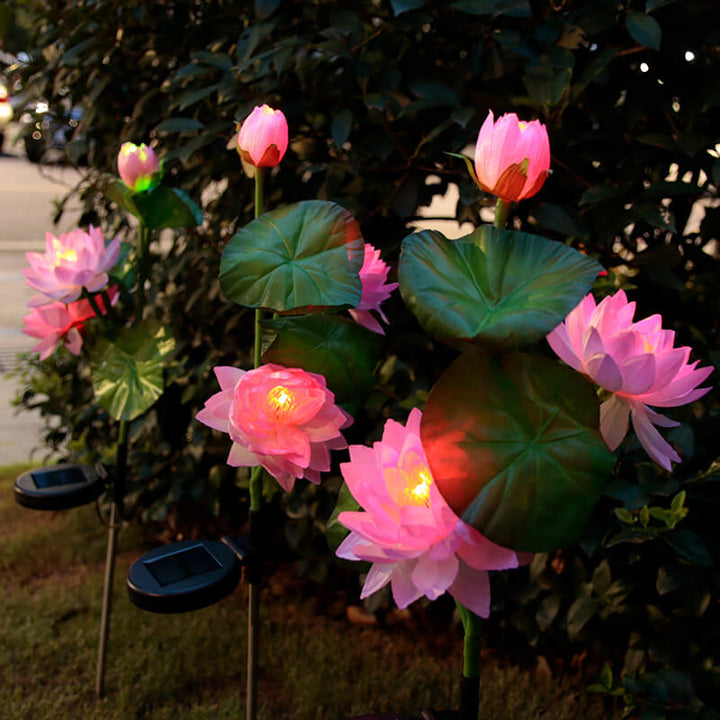 Moderne kreative Blumen-ABS-Edelstahl-Solar-LED-Außen-Bodeneinsteck-Leuchte für die Außenpatio 