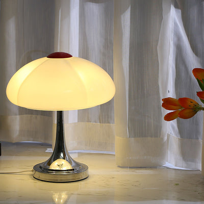 Modern Mushroom Glass Iron Plating 4-Light Table Lamp