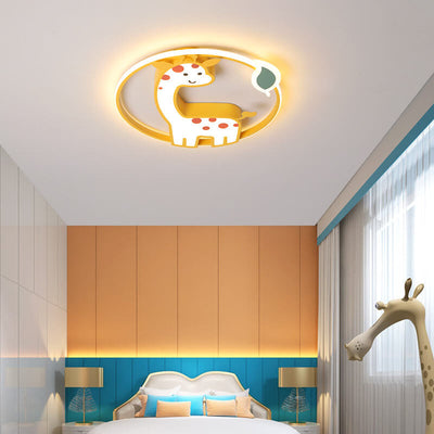 Cartoon Creative Giraffe Acrylic LED Flush Mount Ceiling Light
