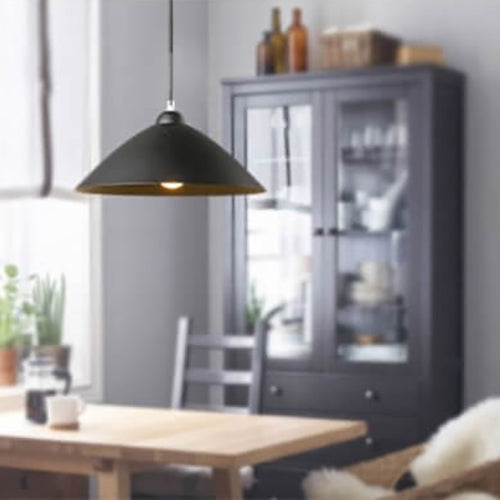 Lámpara colgante de 1 luz con cúpula de tapa de hierro simple nórdica 